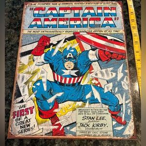 💙♥️Captain America Comic Book Metal sign 💙♥️
